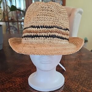 Eugenia Kim Natural Straw Hat with Black Accents